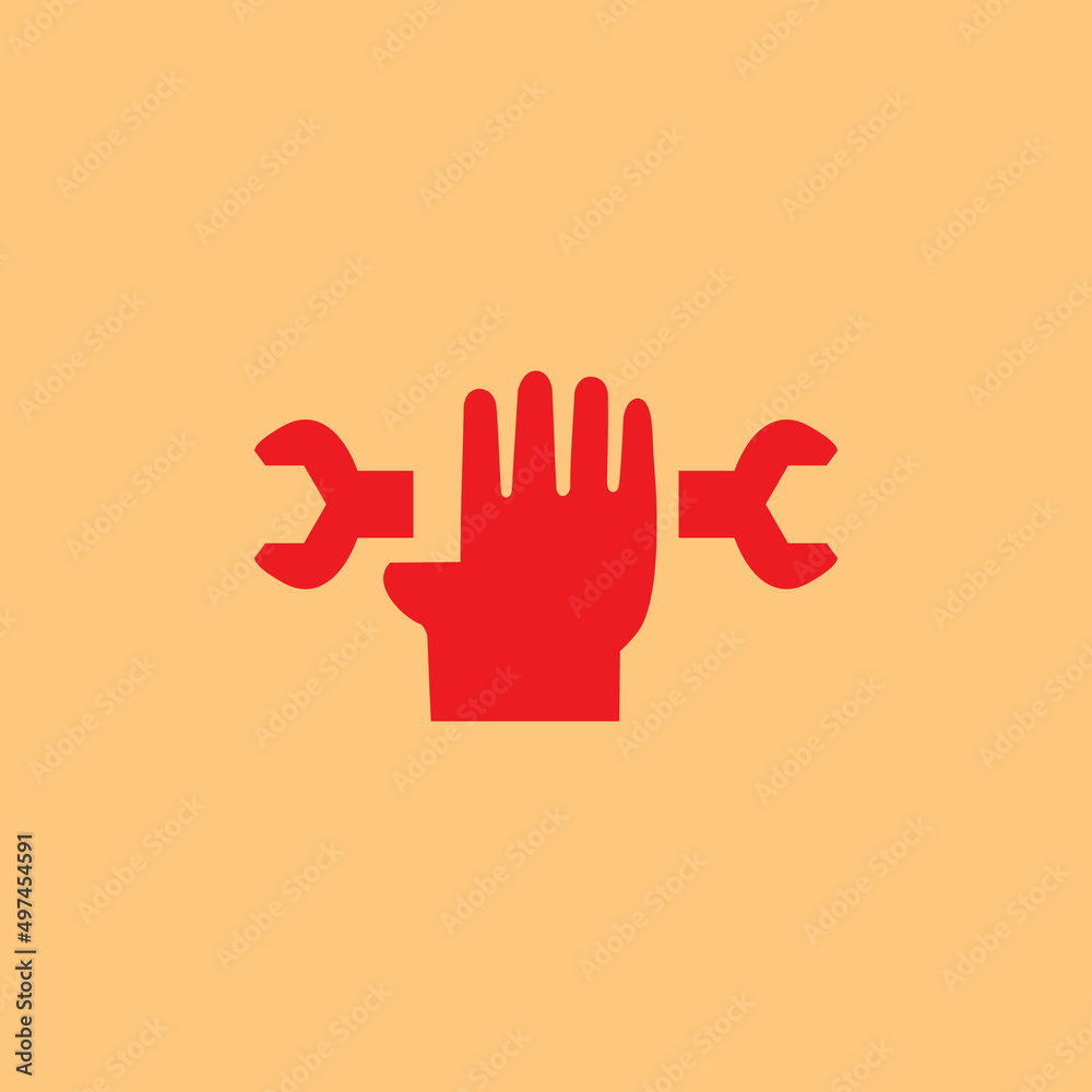 Fototapeta premium hand engineer illustration logo design