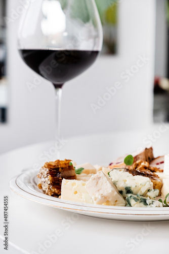 cheese plate and red wine