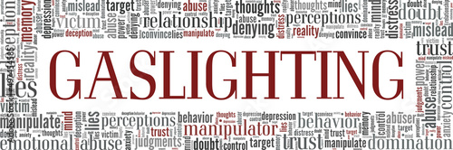Gaslighting conceptual vector illustration word cloud isolated on white background.