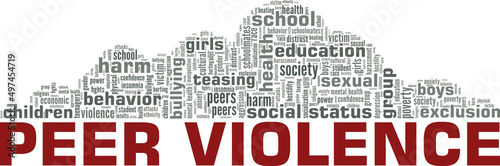 Peer Violence conceptual vector illustration word cloud isolated on white background.