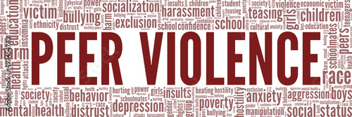 Peer Violence conceptual vector illustration word cloud isolated on white background.