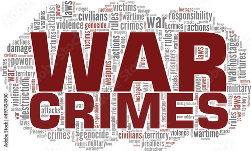 War Crimes conceptual vector illustration word cloud isolated on white background.
