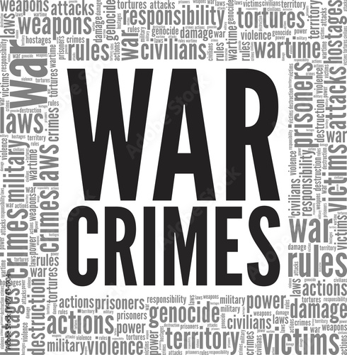 War Crimes conceptual vector illustration word cloud isolated on white background.
