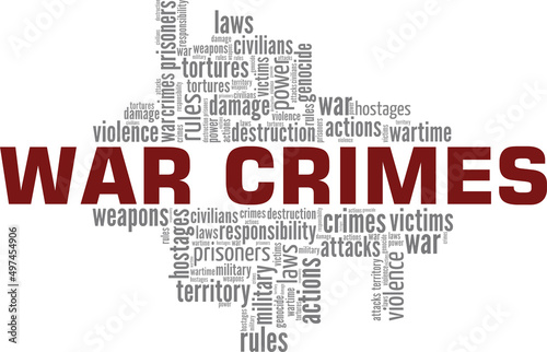War Crimes conceptual vector illustration word cloud isolated on white background.