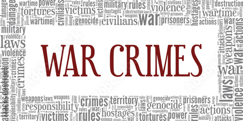 War Crimes conceptual vector illustration word cloud isolated on white background.