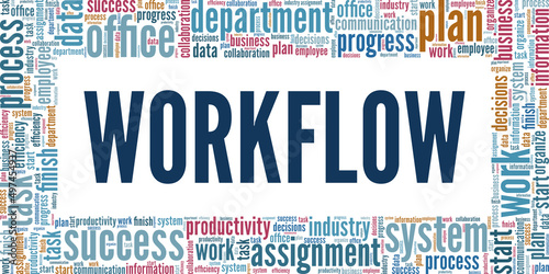 Workflow conceptual vector illustration word cloud isolated on white background.