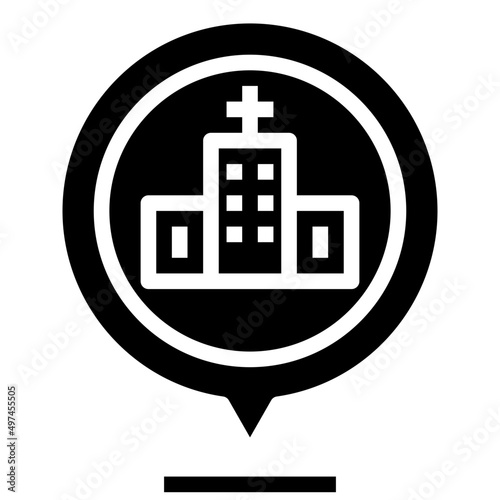 HOSPITAL glyph icon,linear,outline,graphic,illustration