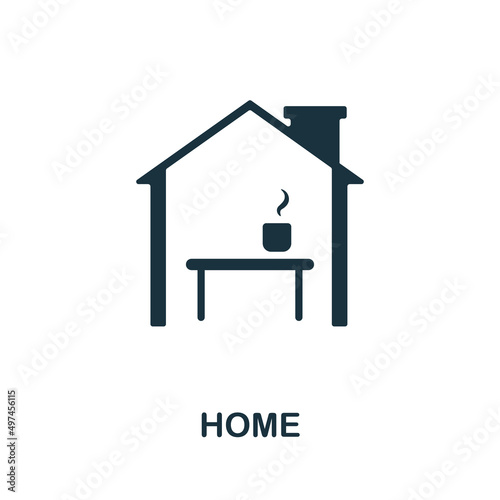 Home icon. Monochrome simple Home icon for templates, web design and infographics