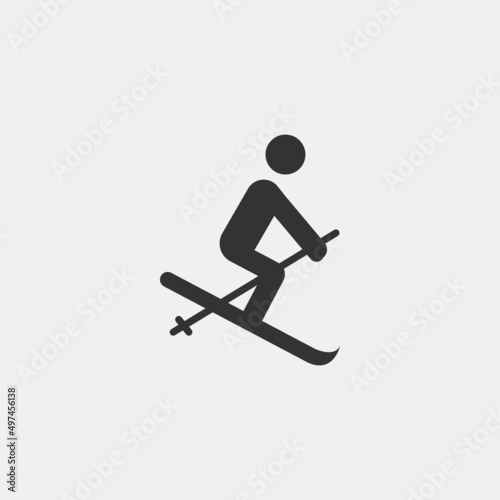 ski vector icon illustration sign 
