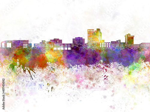 Bridgeport skyline in watercolor background © Paulrommer