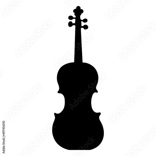 violin black silhouette, isolated vector