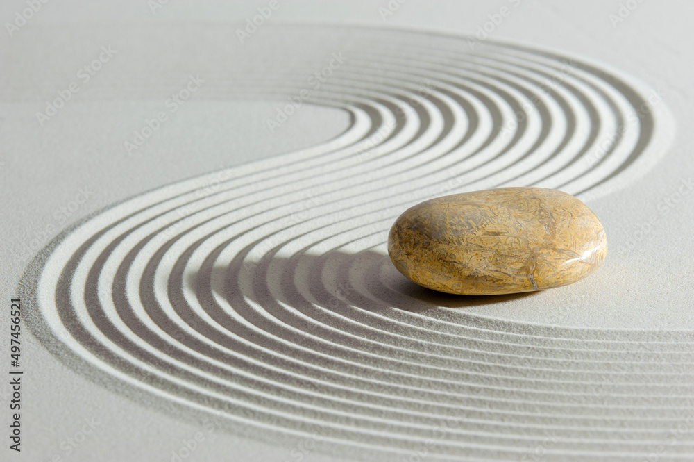 Naklejka premium Japanese garden with feng shui and yin yang