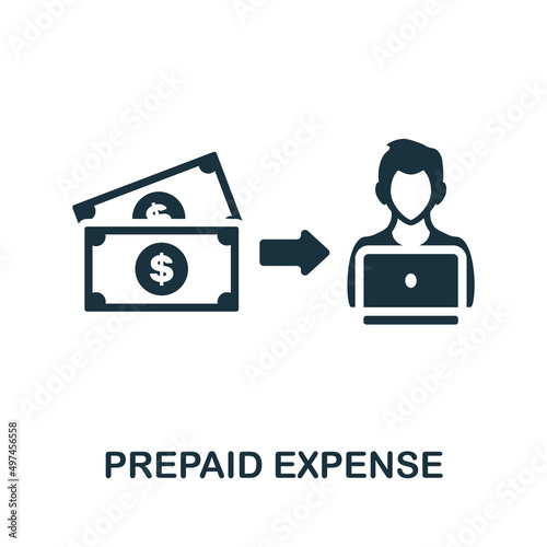 Prepaid Expense icon. Monochrome simple Prepaid Expense icon for templates, web design and infographics