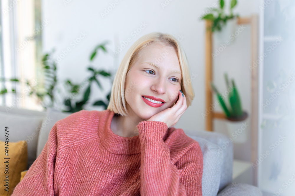 Portrait of pretty woman with blond hair Natural smile. smiling beautiful Portrait of pretty woman with blond hair Natural smile. smiling beautiful