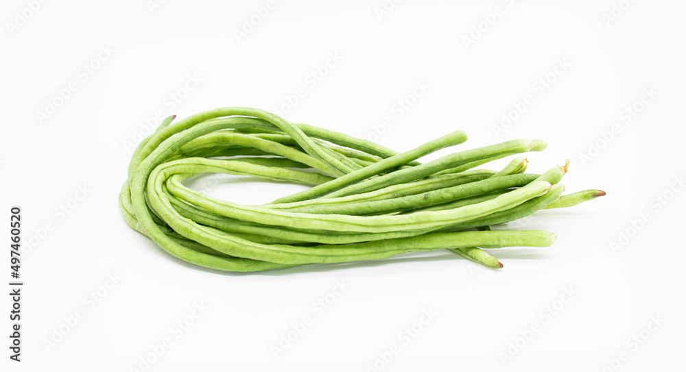 yard long bean isolated on background.selective focus
