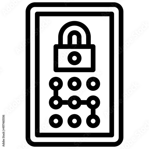 LOCK PATTERN line icon,linear,,graphic,illustration
