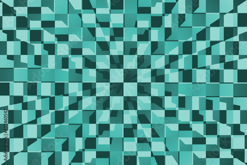 3 D. Blue mosaic pattern. Vector illustration for your design project.