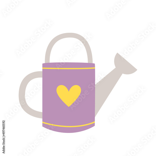 Vector illustration of watering pot isolated on white background.