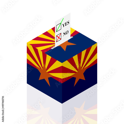 arizona state ballot box. vector illustration
