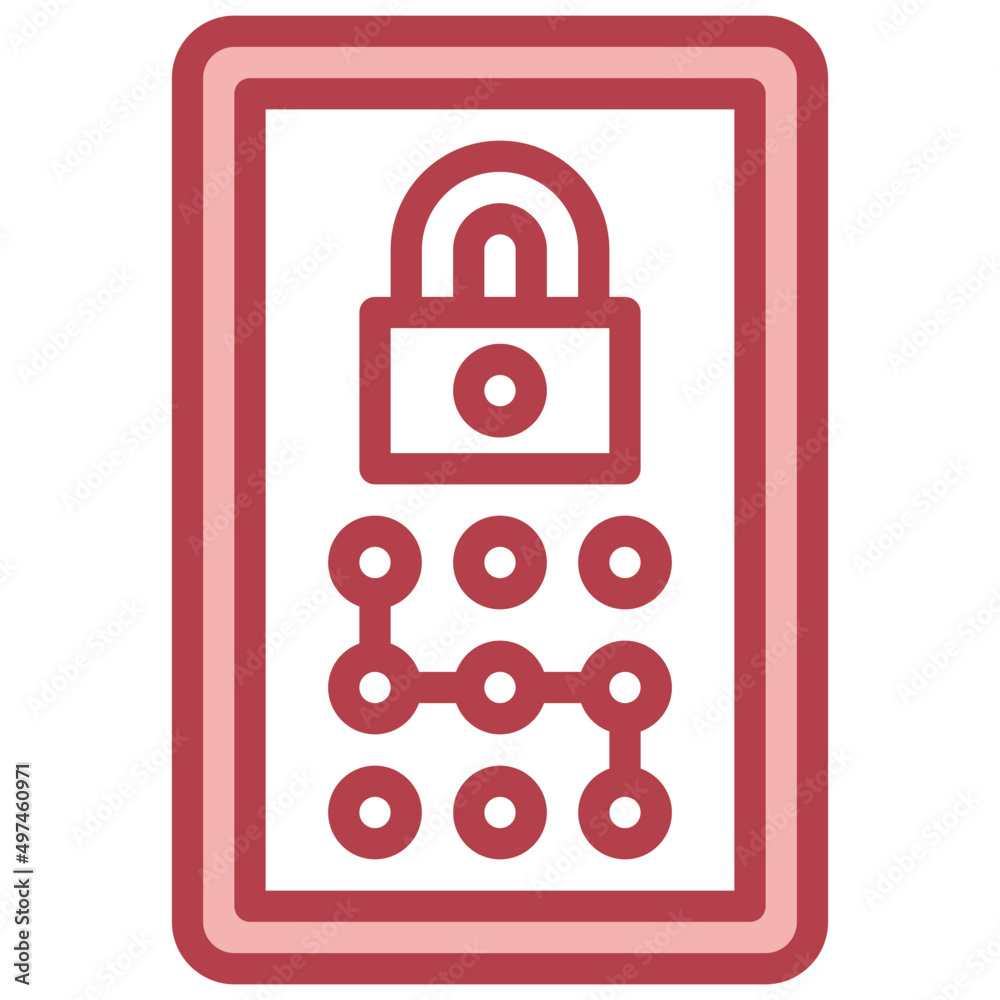 LOCK PATTERN red line icon,linear,outline,graphic,illustration LOCK PATTERN red line icon,linear,outline,graphic,illustration
