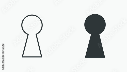 keyhole vector icon set. key, lock, unlock, hole, door, open symbol	