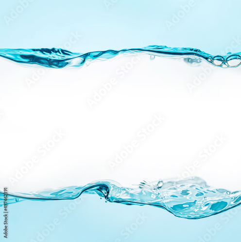 Water splash with bubbles of air, isolated on the white background.
