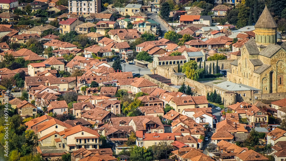 Amazing view of the old town, Mtskheta, Georgia.