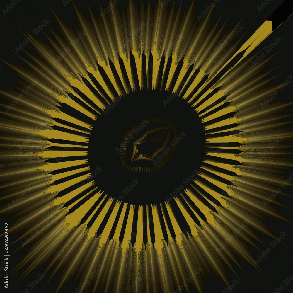 Fototapeta premium geometric metallic sunflower shape pattern and design gold on black