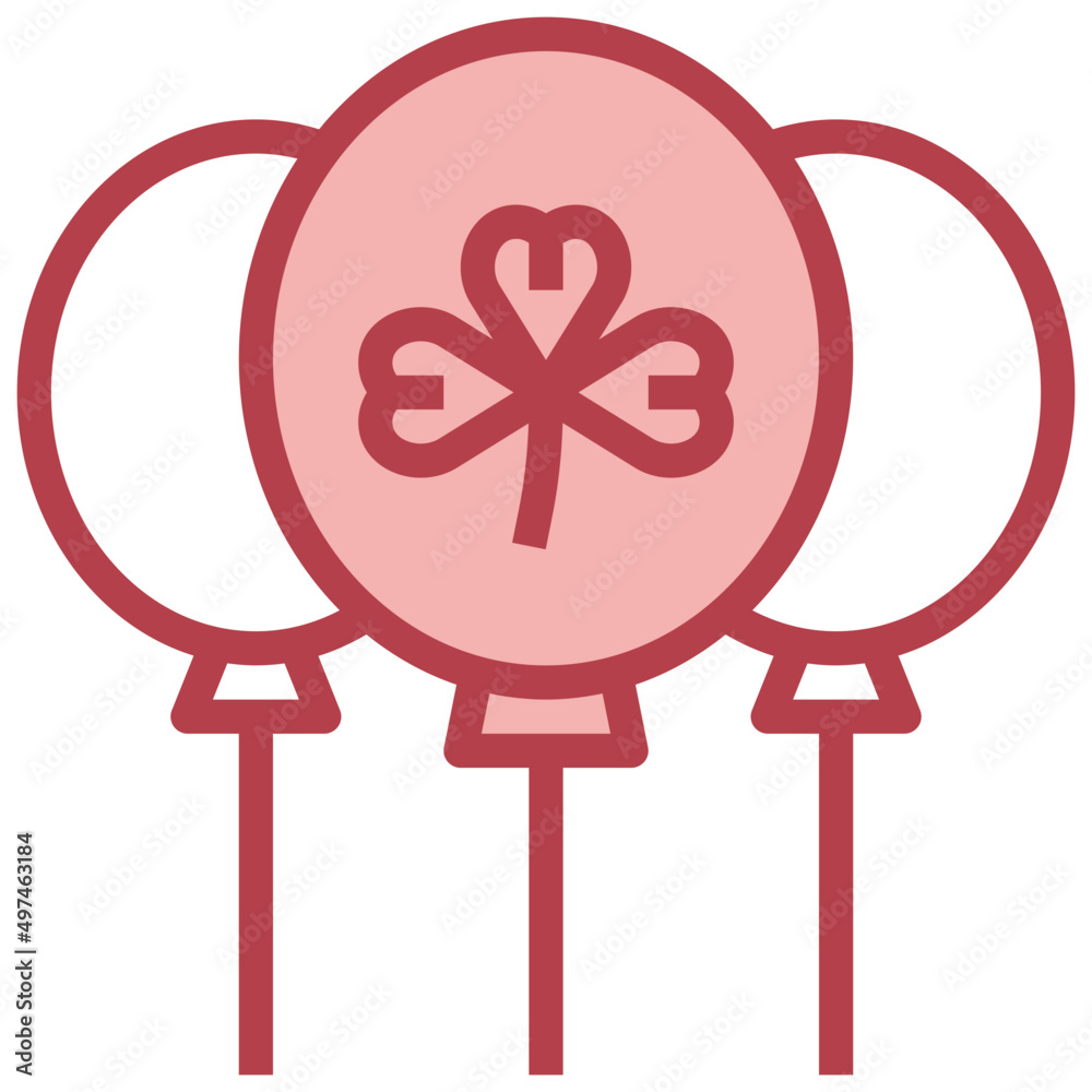 BALLOON red line icon,linear,outline,graphic,illustration BALLOON red line icon,linear,outline,graphic,illustration
