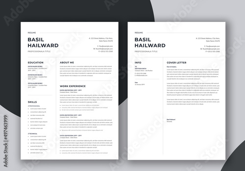 Minimalist Resume and Cover Letter Set