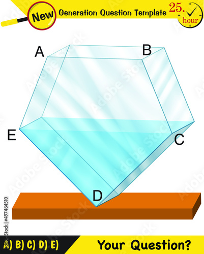 Physics, pressure of liquids, buoyant forces of liquids, next generation question template, dumb physics figures, exam question, eps