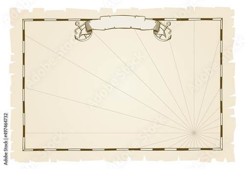 Antique map background. Vintage brown parchment template