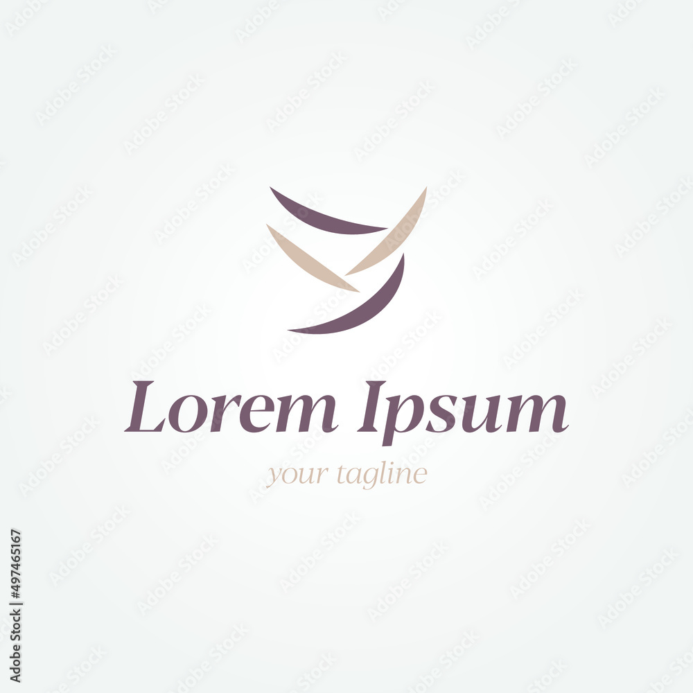 Abstract feather modern logo with cosmetic, beauty or fashion concept vector icon Abstract feather modern logo with cosmetic, beauty or fashion concept vector icon