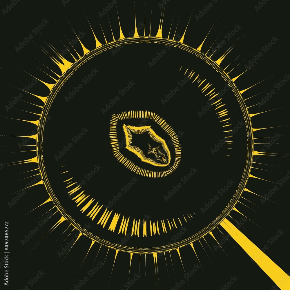 Naklejka premium geometric metallic sunflower shape pattern and design gold on black