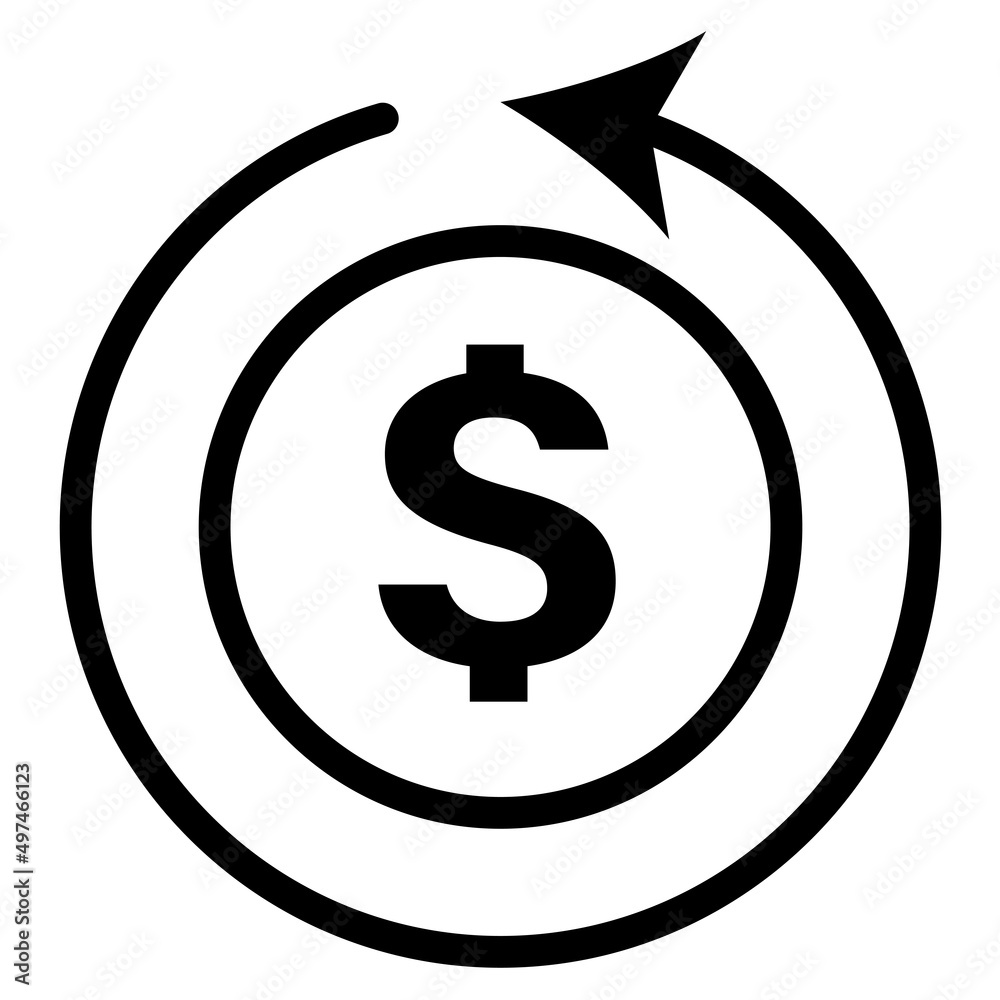 dollar coin circulating pictogram icon dollar coin circulating pictogram icon
