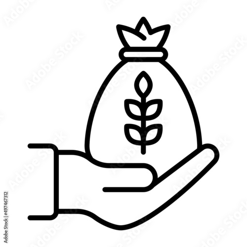 Zakat on agricultural goods Concept vector line icon Design, Ramazan and Eid al-Fitr Symbol, Islamic and Muslims fasting Sign, Arabic holidays celebration stock illustration