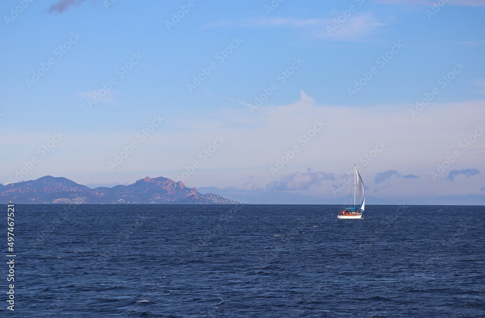 Fototapeta premium View of the bay of Saint-Tropez, in the south of France