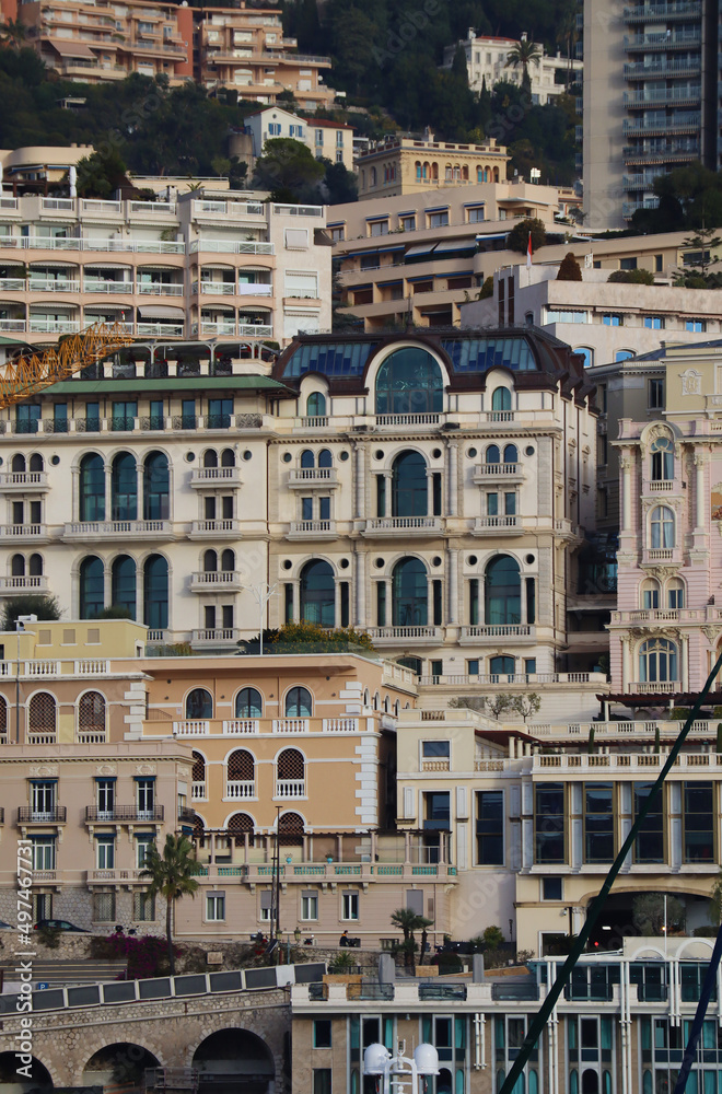 Beautiful old facades of the Principality of Monaco