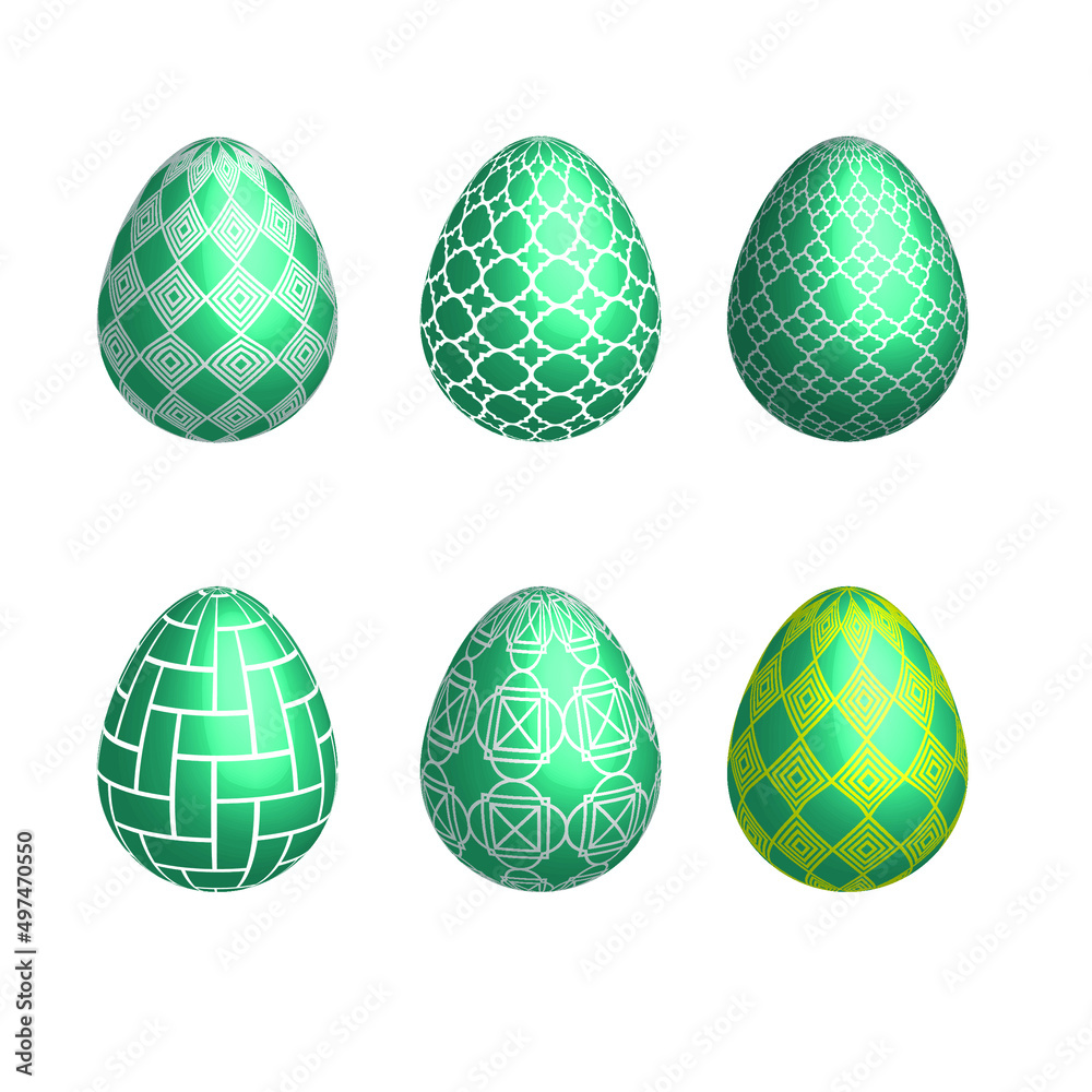 Happy Easter Day. 3D Easter eggs. Colorful Easter eggs on white background. Happy Easter Day. 3D Easter eggs. Colorful Easter eggs on white background.