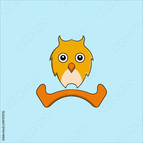Bird Character Logo Design Illustration