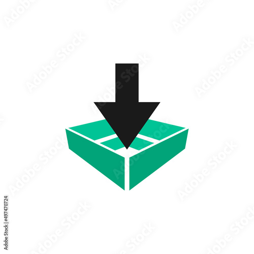 vector logo box with direction concept