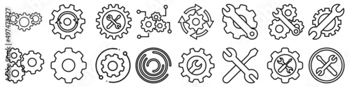 Options icon vector set. settings illustration sign collection. installation symbol. repair logo.
