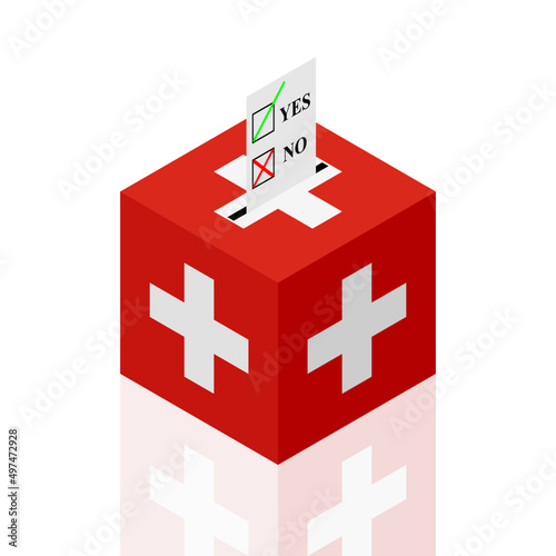 switzerland ballot box. vector illustration