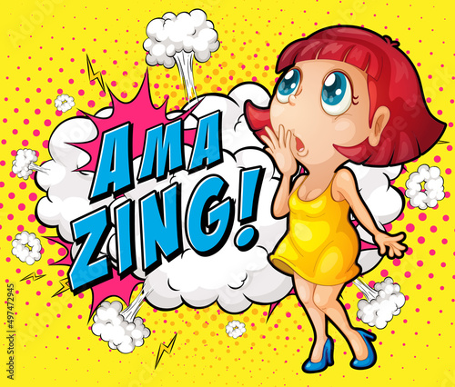 Abbreviation and facial expression retro comic banner design