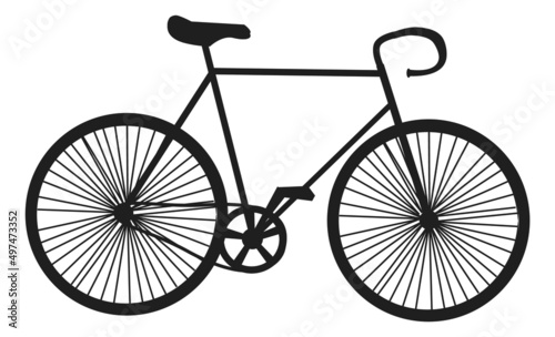 Bicycle icon. Black line bike. Two wheel vehicle