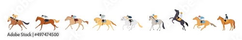 Editable vector illustration of a horse race