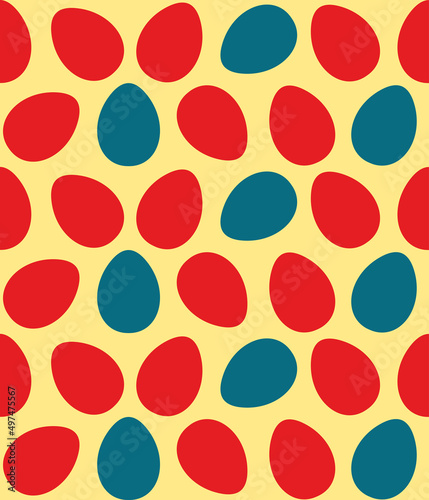 Easter colorful painted eggs seamless art pattern