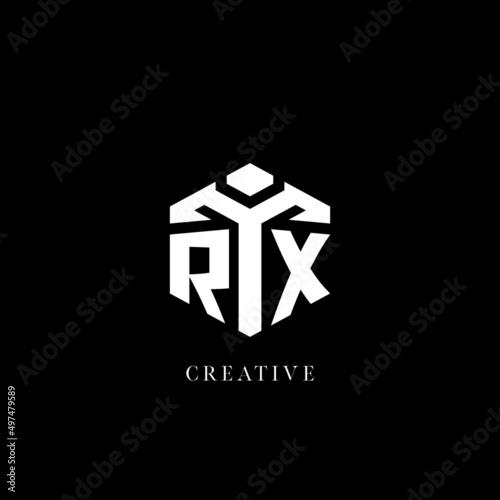 Initial RX logo hexagon shape geometric style
