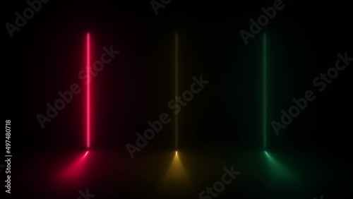 Concept 65-N1 Animated abstract neon light with led light effect and flickering pattern.