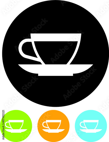 Tea or coffee cup vector icon. Coffeeshop logo